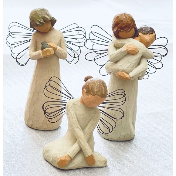 Willow Tree Demdaco Lot of 3 Angels  Susan Lordi -Serenity, Embrace, Healing VTG - Picture 1 of 14